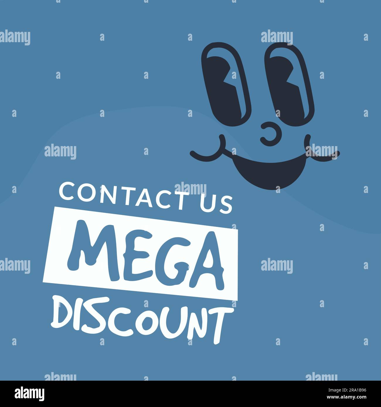 Contattateci per ottenere un mega sconto, vettore banner promozionale Illustrazione Vettoriale