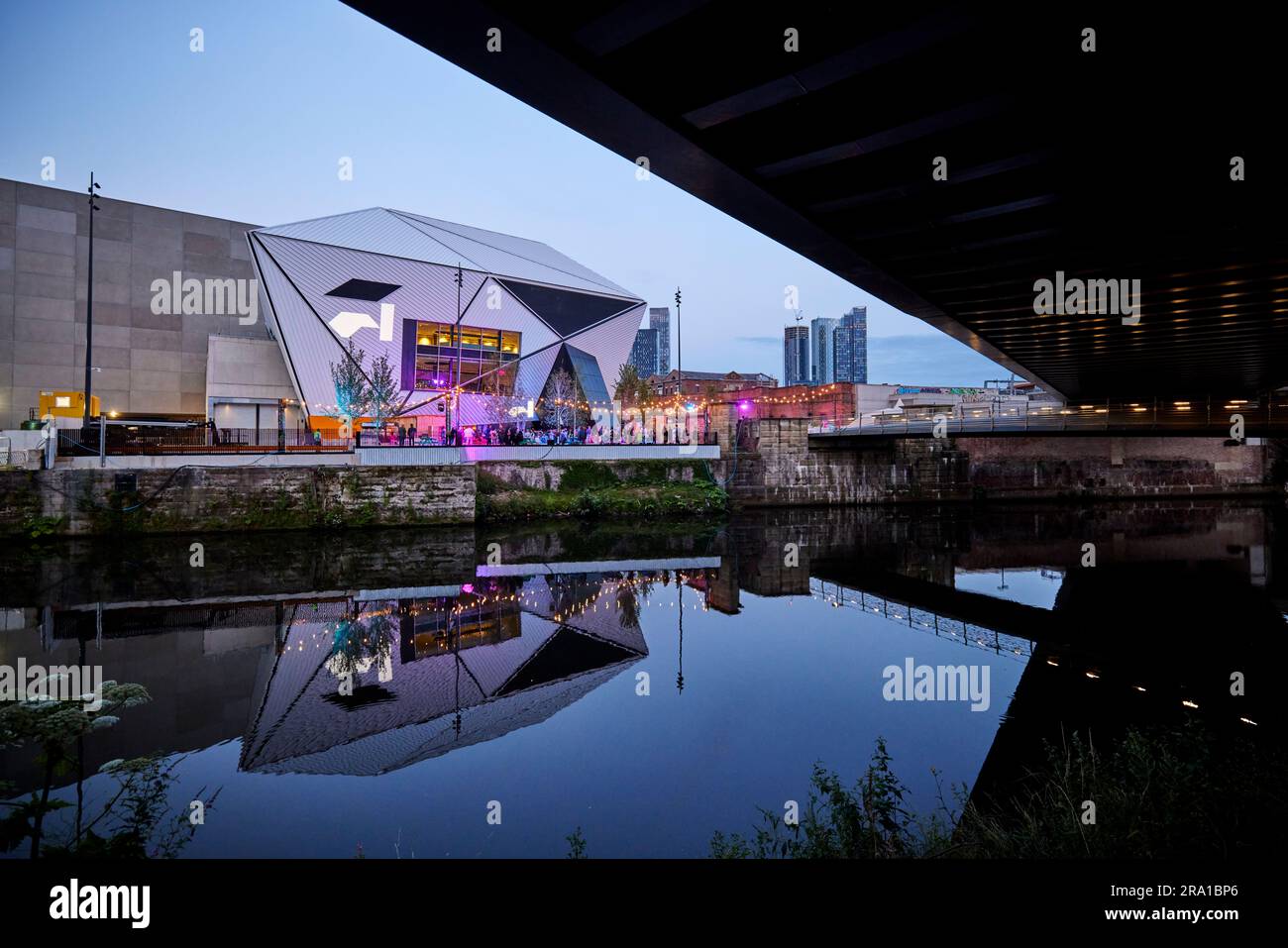 Centro di Manchester, Factory International Party in plaza, spazio all'aperto Foto Stock