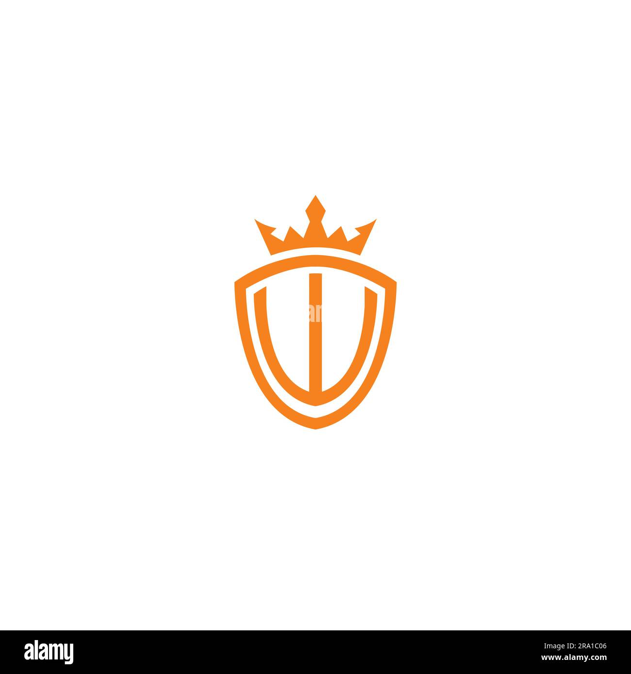 Logo semplice W Crown. Logo W Shield Illustrazione Vettoriale