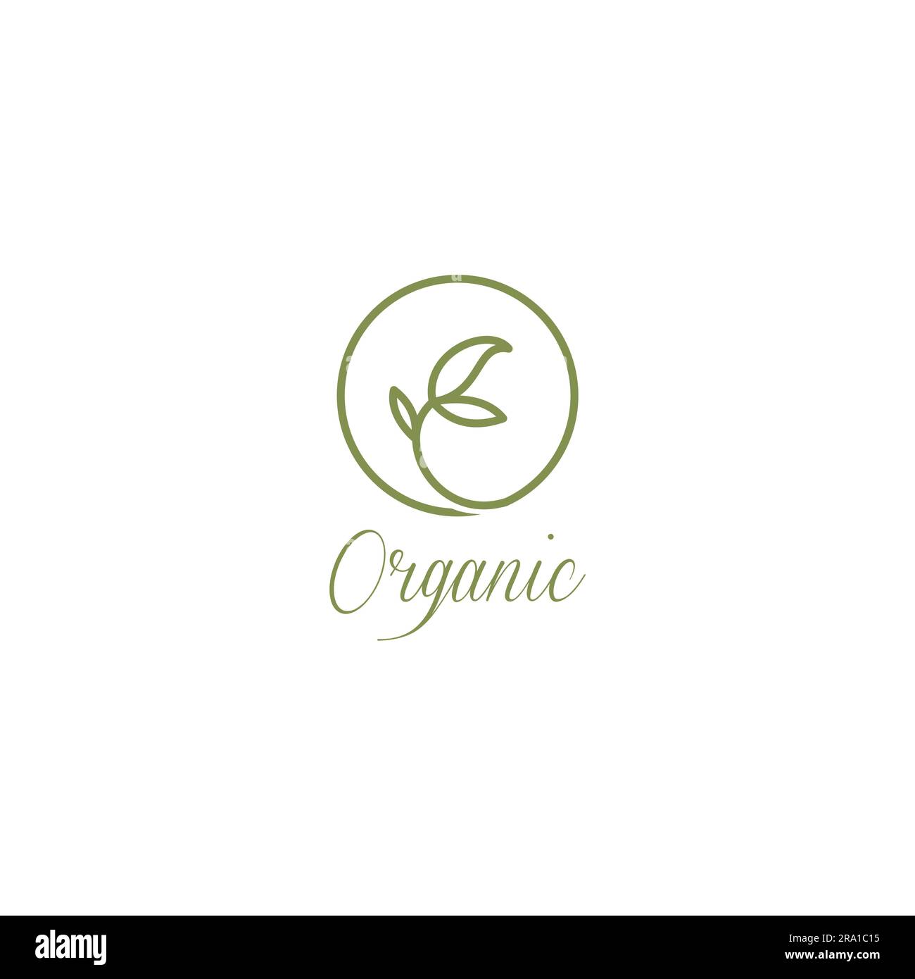Design con logo organico. Logo Leaf Growth Illustrazione Vettoriale