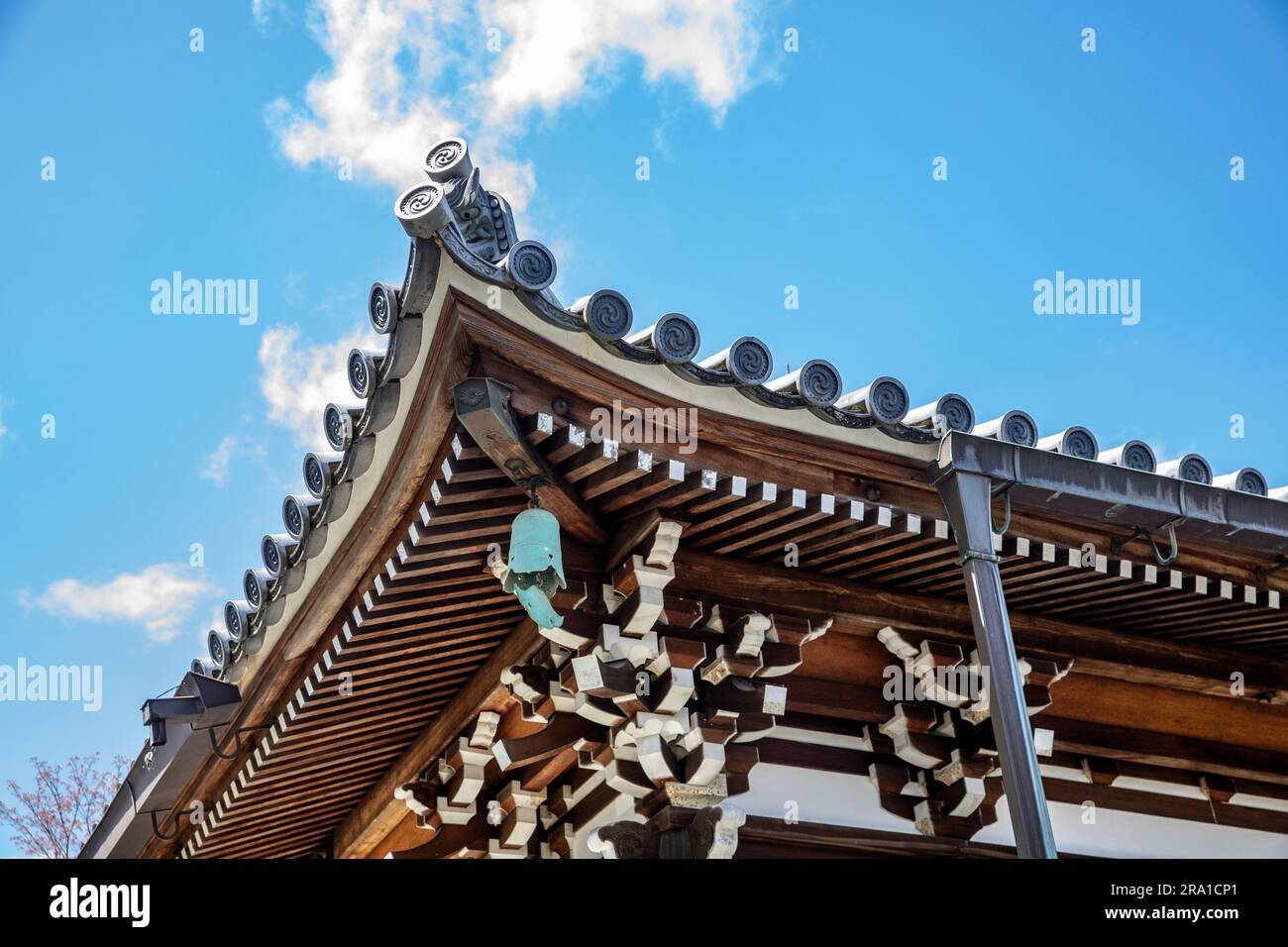 Tempio Kogen Ji Kyoto Giappone, dettaglio architettonico della struttura del tetto e delle gronde, tempio secondario di Tenryu-ji Head Temple, Kyoto, Giappone, 2023 Foto Stock