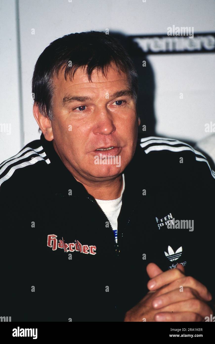 Fritz Sdunek, deutscher Boxtrainer, Cheftrainer beim deutschen Boxstall Universum Box Promotion ad Amburgo, Ritratto circa 1996. Foto Stock