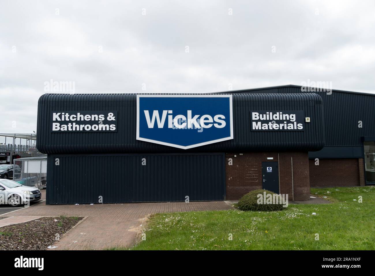 Wickes DIY and Builders Merchant warehouse and showroom, Outer Circle Road, Lincoln City, Lincolnshire, Inghilterra, REGNO UNITO Foto Stock