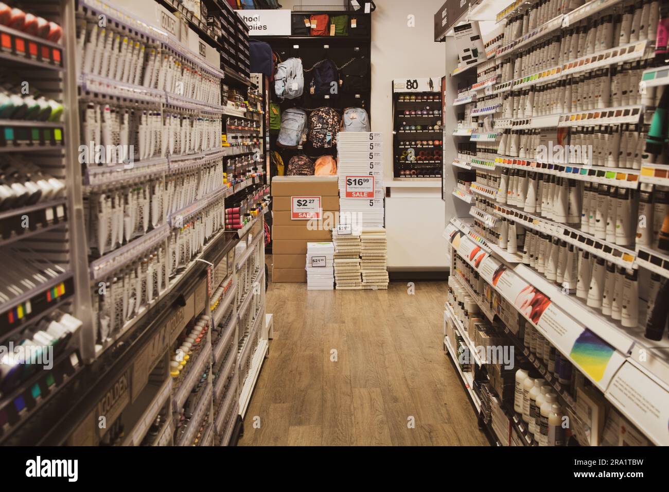 Arts Aisle at an Arts & Crafts Store Foto Stock