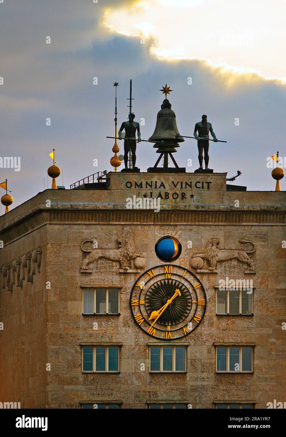 Krochhochhaus, Torre Orologio e meccanismo impressionante, Museo Egizio dell'Università di Lipsia, Germania, Sassonia, Lipsia Foto Stock