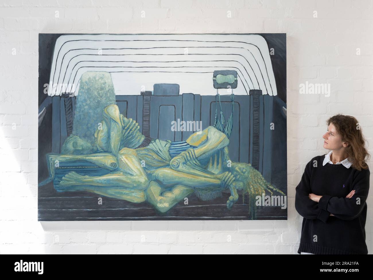 Elizabeth Xi Bauer Gallery, Deptford, Londra, Regno Unito. 30 giugno 2023. Una mostra duo di nuove opere delle artiste Alexandra Zarins (fotografia) e Gokula Stoffel in mostra a Elizabeth Xi Bauer. I dipinti di Zarins e le sculture di Stoffel si affiancano l'uno all'altro, la mostra si svolge fino al 22 luglio. Crediti: Malcolm Park/Alamy Live News Foto Stock