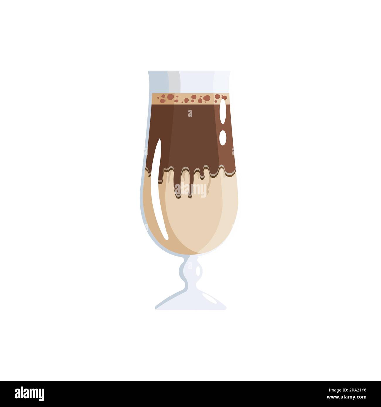 Illustrazione vettoriale del tiramisù caffè dessert in un bicchiere. Illustrazione Vettoriale