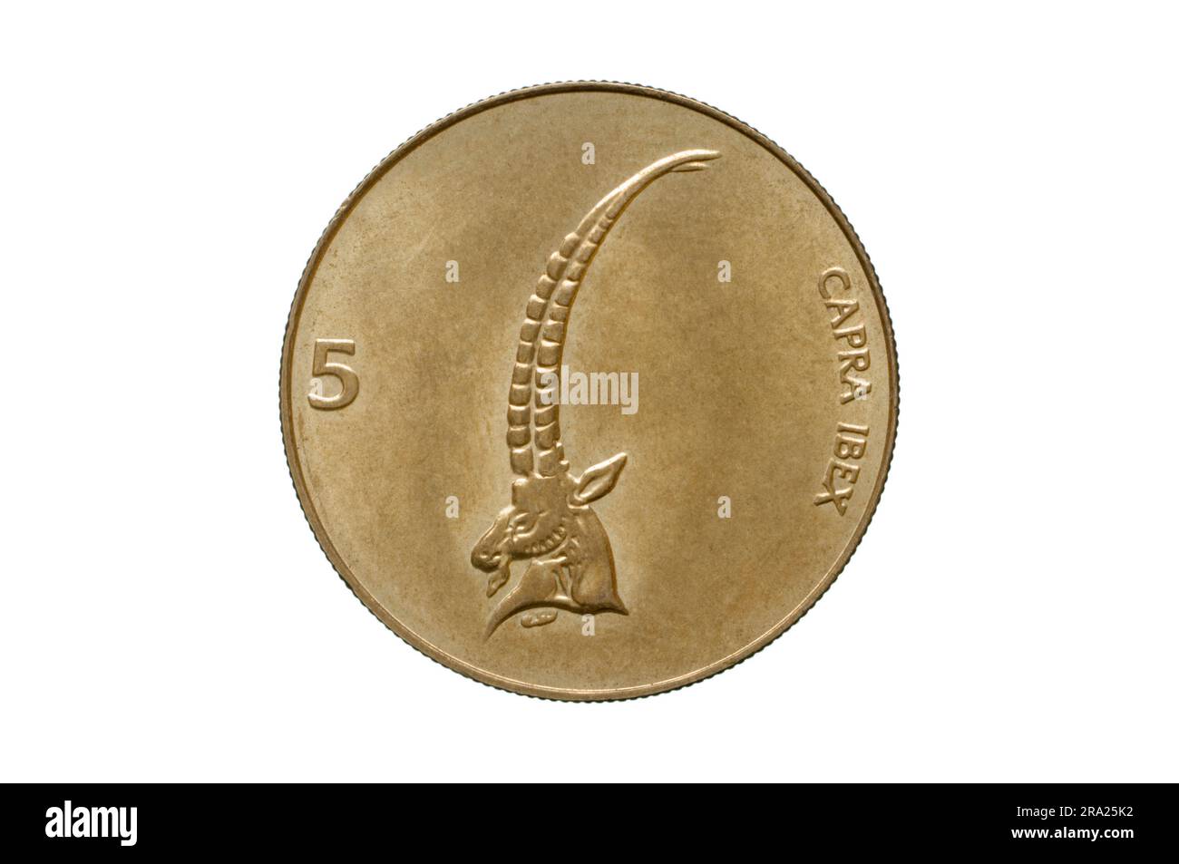 Repubblica di Slovenia 5 Tolarjev Coin Foto Stock