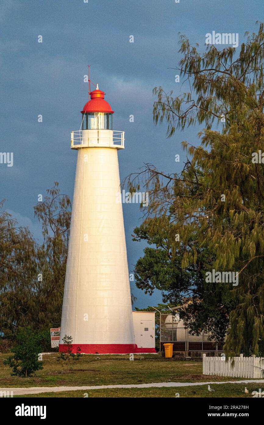 Faro di Lady Elliot Island, sito patrimonio dell'umanità, Lady Elliot Island, Queensland, Australia Foto Stock