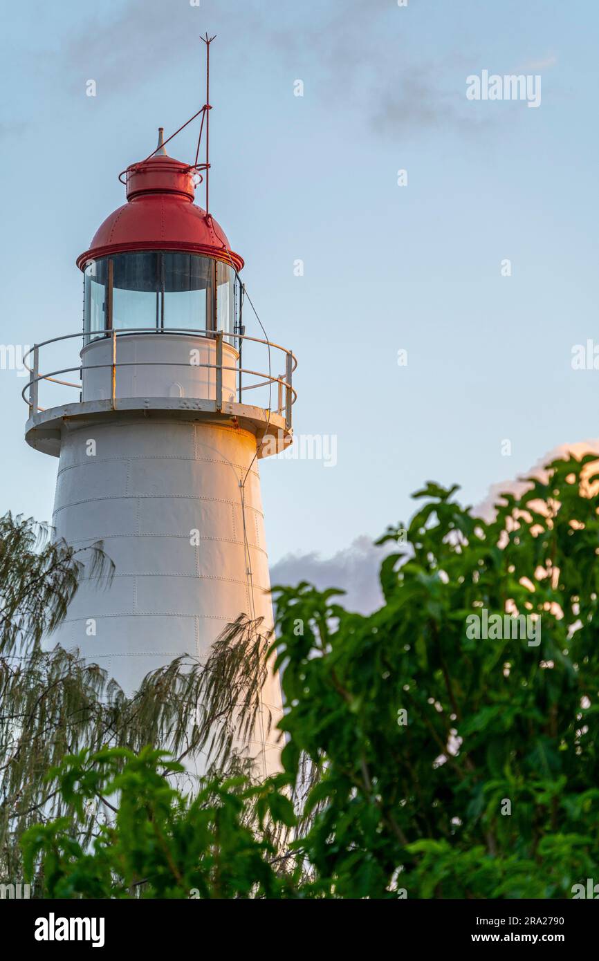 Faro di Lady Elliot Island, sito patrimonio dell'umanità, Lady Elliot Island, Queensland, Australia Foto Stock
