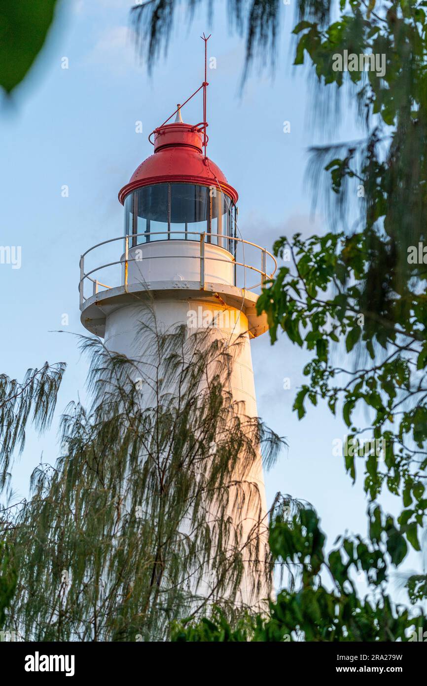 Faro di Lady Elliot Island, sito patrimonio dell'umanità, Lady Elliot Island, Queensland, Australia Foto Stock