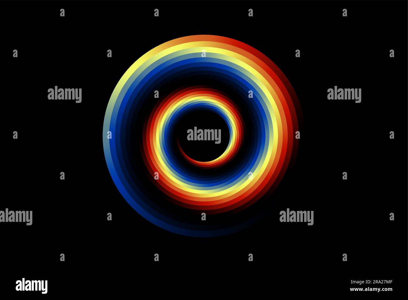 Sfondo del vortice a spirale con sfumatura colorata. Illustrazione vettoriale di un turbinio multicolore a strisce. Illustrazione Vettoriale