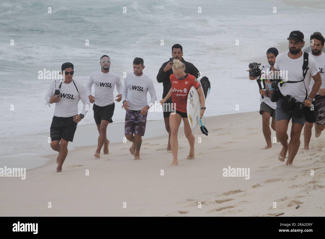 Saquarema, Brasile. 30 giugno 2023. Webb(BRA), questo venerdì(30) durante la tappa brasiliana vivo Rio Pro Saquarema 2023 del Campionato Mondiale di Surf League (WSL), tenutasi a Itaúna Beach a Saquarema, RJ. Crediti: Luiz Gomes/FotoArena/Alamy Live News Foto Stock