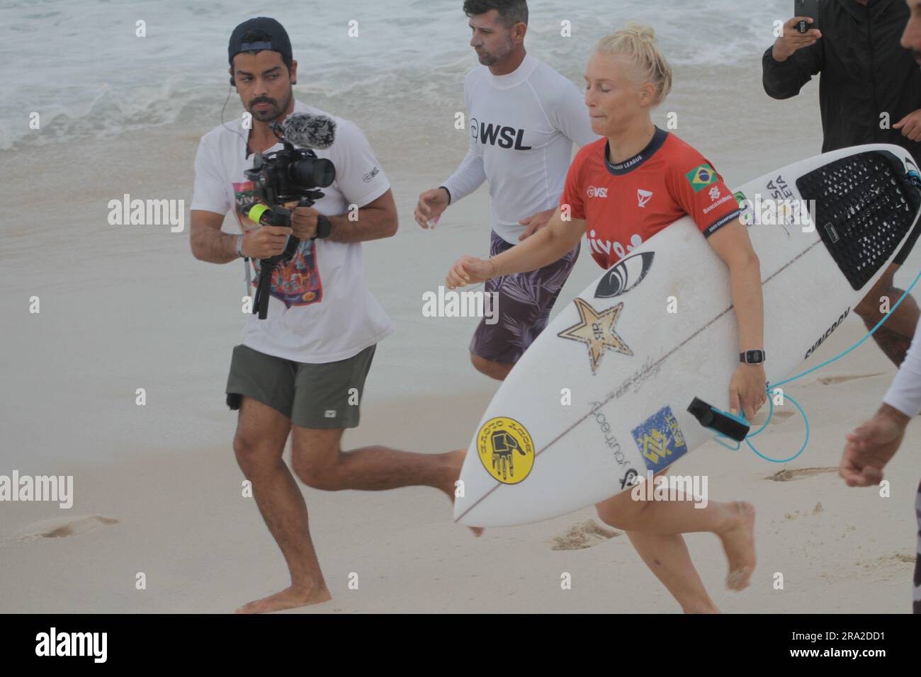 Saquarema, Brasile. 30 giugno 2023. Webb(BRA), questo venerdì(30) durante la tappa brasiliana vivo Rio Pro Saquarema 2023 del Campionato Mondiale di Surf League (WSL), tenutasi a Itaúna Beach a Saquarema, RJ. Crediti: Luiz Gomes/FotoArena/Alamy Live News Foto Stock