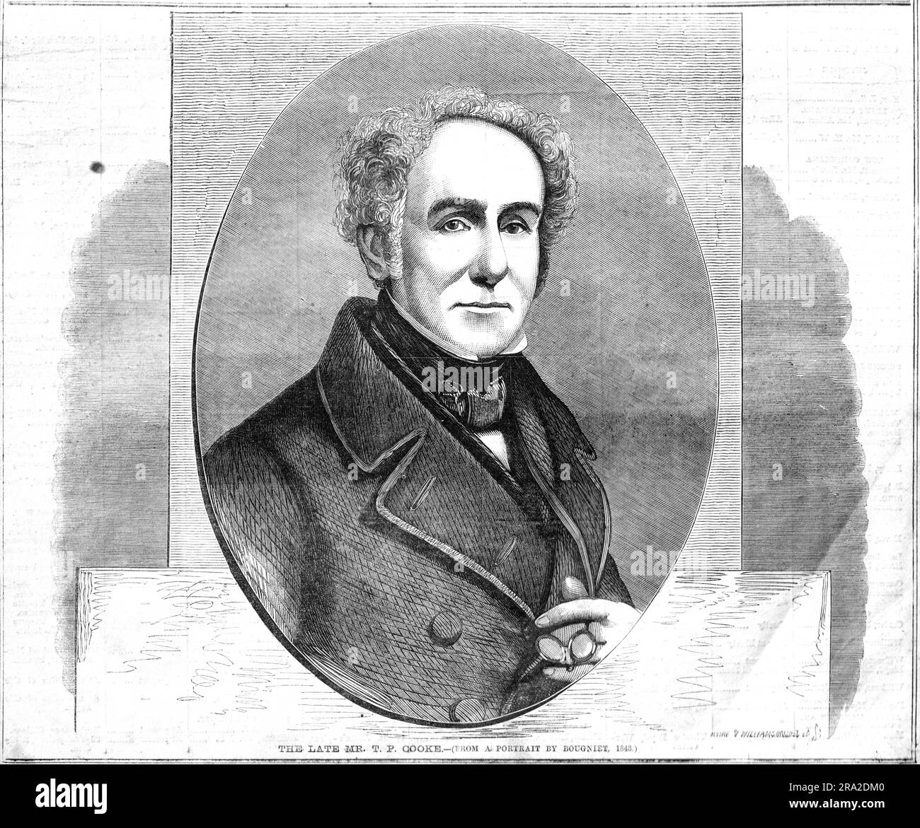 Thomas Potter Cooke (1786-1864) - incisione di Moore & Williamson dopo Charles-Louis Baugniet 1843 Foto Stock