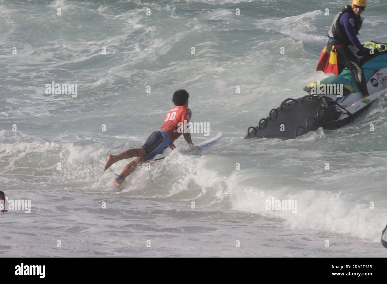 Saquarema, Brasile. 30 giugno 2023. Gabriel medina (BRA), questo venerdì (30) durante il vivo Rio Pro Saquarema 2023 tappa brasiliana del World Surf League (WSL) World Surf Championship, tenutosi a Itaúna Beach a Saquarema, RJ. Crediti: Luiz Gomes/FotoArena/Alamy Live News Foto Stock