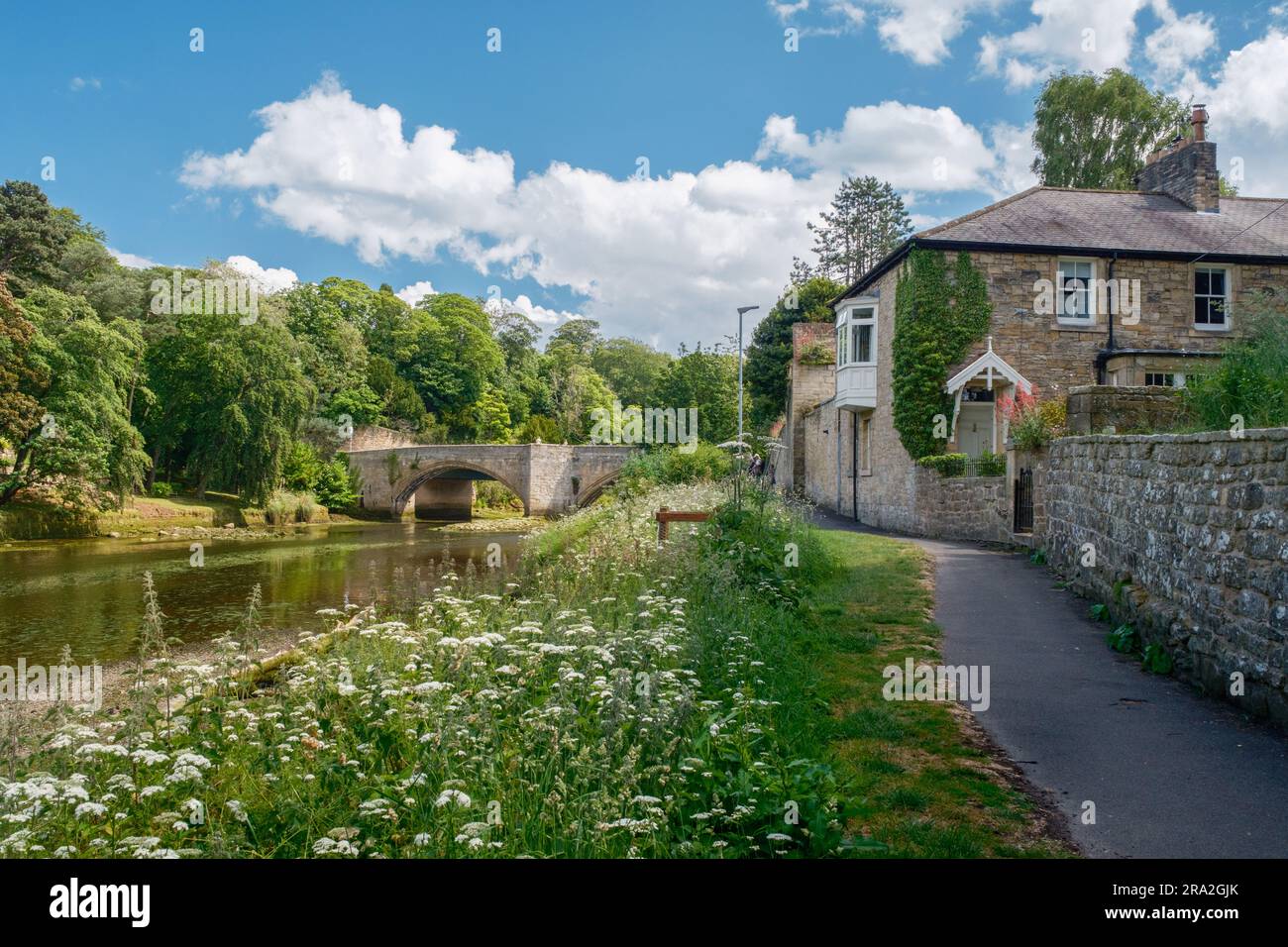 River Coquet a Warkworth nel Northumberland Foto Stock