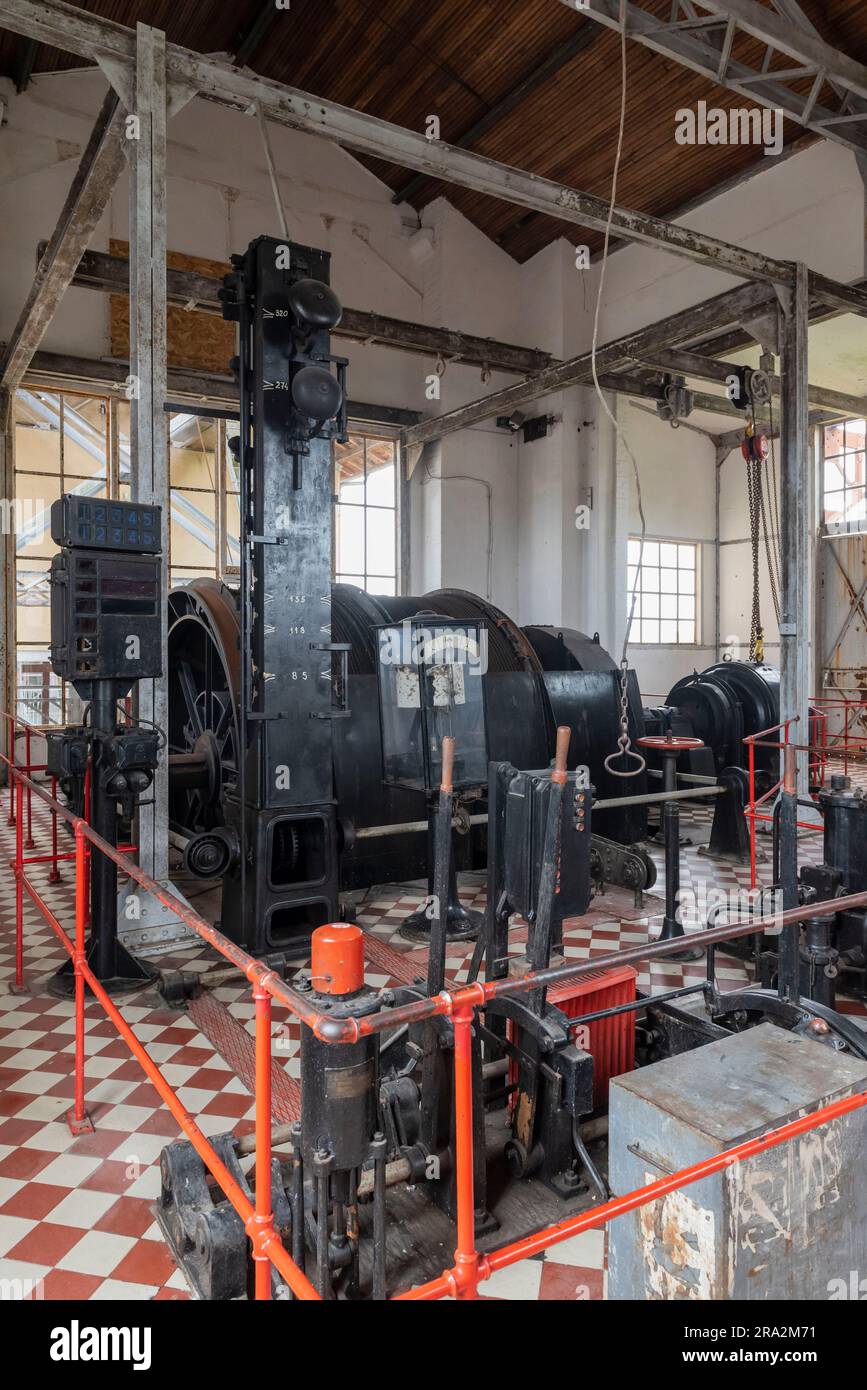 Francia, Tarn, Cagnac les Mines, museo minerario di Tarn, sala macchine Foto Stock