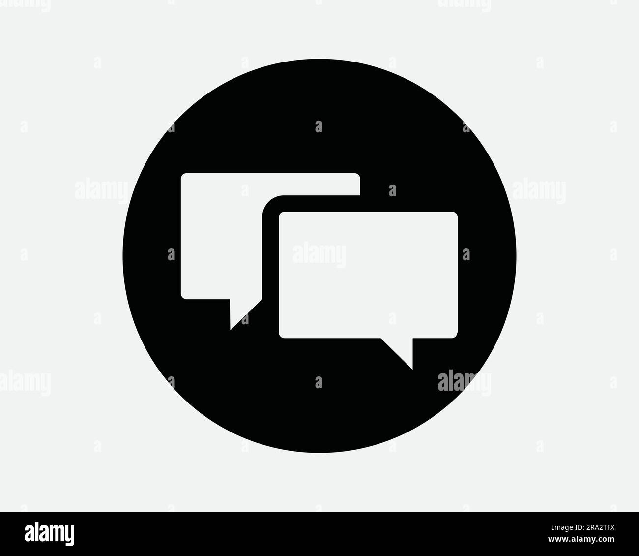 Icona circolare di conversazione. Chat Box Round Circle discorso commento commento commento commento. Grafica Clipart grafica bianco e nero simbolo EPS vettore Illustrazione Vettoriale