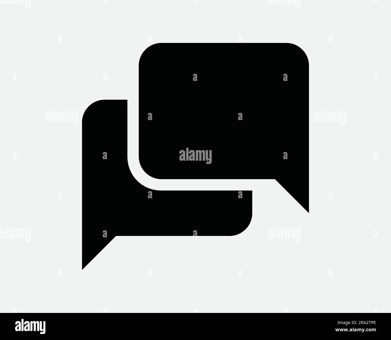 Icona casella chat. Dialogo di conversazione Bubble discorso comunicazione messaggio conversazione conversazione testo testo nero bianco grafica Clipart simbolo etichetta EPS Illustrazione Vettoriale