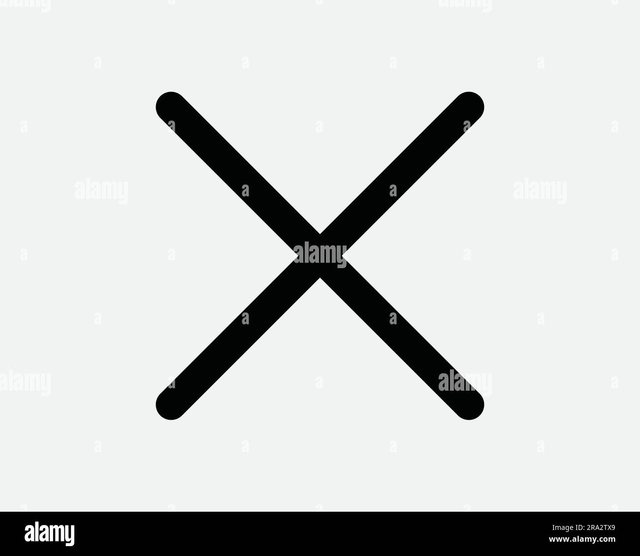 Icona a croce. Segno X Annulla Rifiuta non corretto divieto restrizione voto negativo. Grafica Clipart grafica bianco e nero simbolo EPS vettore Illustrazione Vettoriale