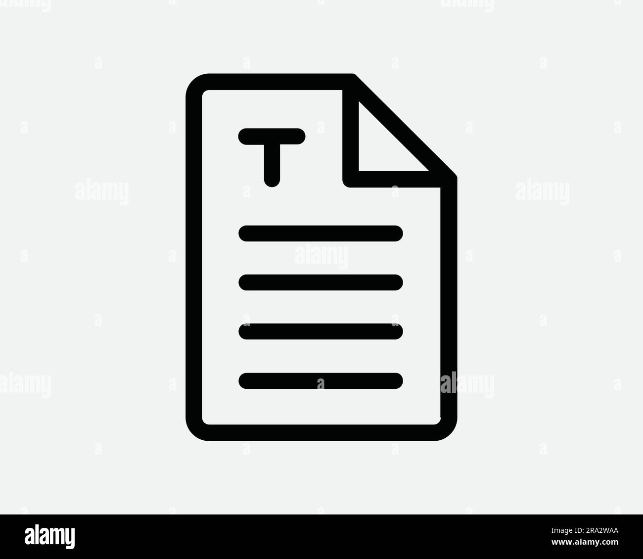 Icona documento di testo. Nota su file cartaceo foglio di pagina profilo della lettera Business Office. Grafica Clipart grafica bianco e nero simbolo EPS vettore Illustrazione Vettoriale