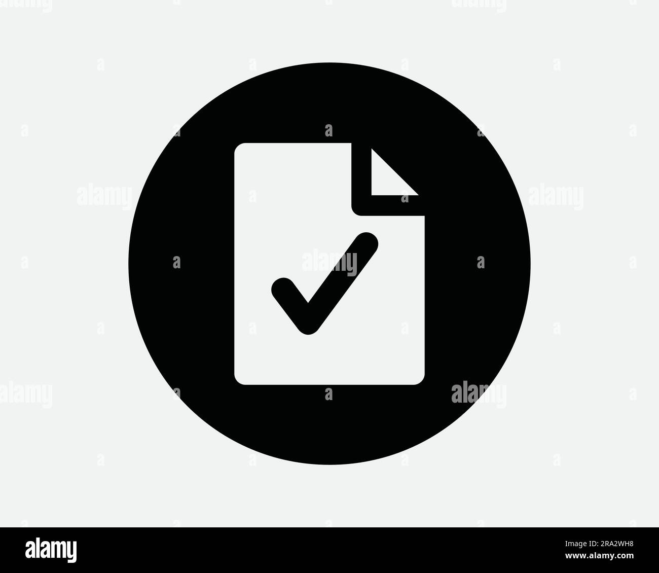 File verificato icona rotonda cerchio approvato documento circolare verifica verifica riuscita segno di spunta OK grafica Clipart grafica grafica grafica grafica grafica EPS vettore simbolo Illustrazione Vettoriale