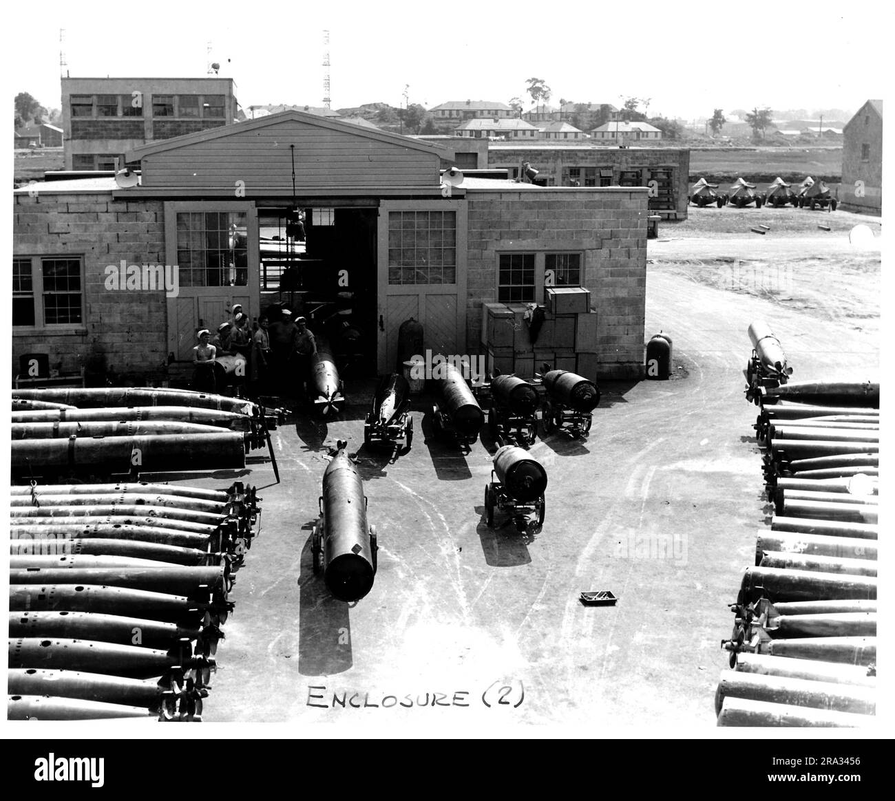 Veduta di Torpedo Shack No. 2786, presso la Naval Air Station di Squantum, Massachusetts. STATI UNITI Naval Air Station Squantum, Massachusetts. Qua X.No. 2786. Data 6/22/44.. 1944-06-22T00:00:00. Foto Stock