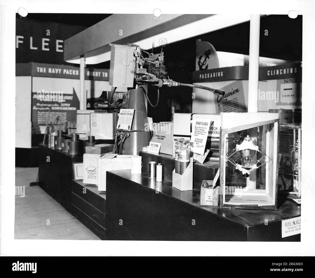 Fotografia dell'esposizione di tecnologia militare. Foto Stock