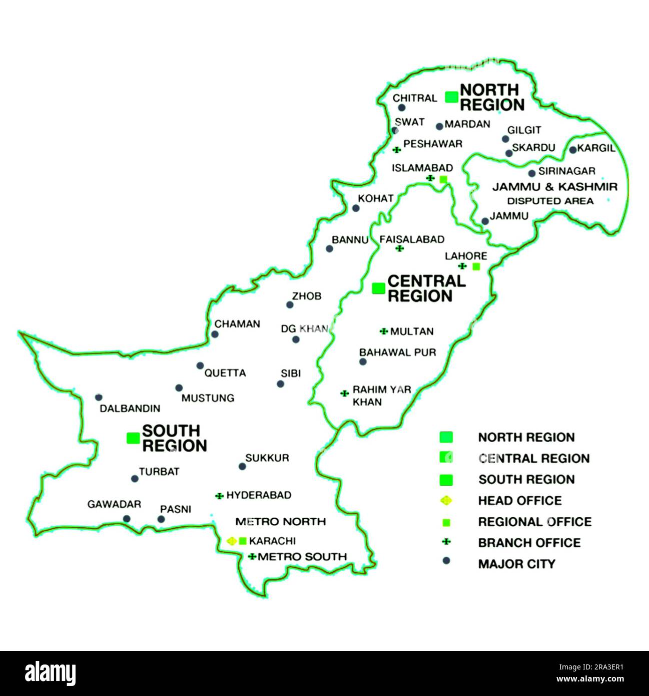 Scarica subito la mappa hd del Pakistan Foto Stock