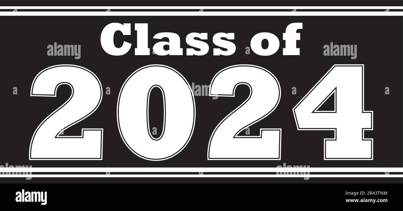 classe di 2024 striscione nero 2024 Illustrazione Vettoriale