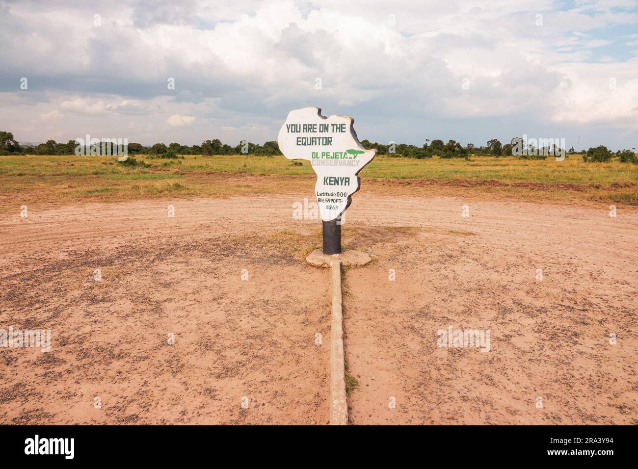 Insegna equatore alla Ol Pejeta Conservancy, Kenya Foto Stock