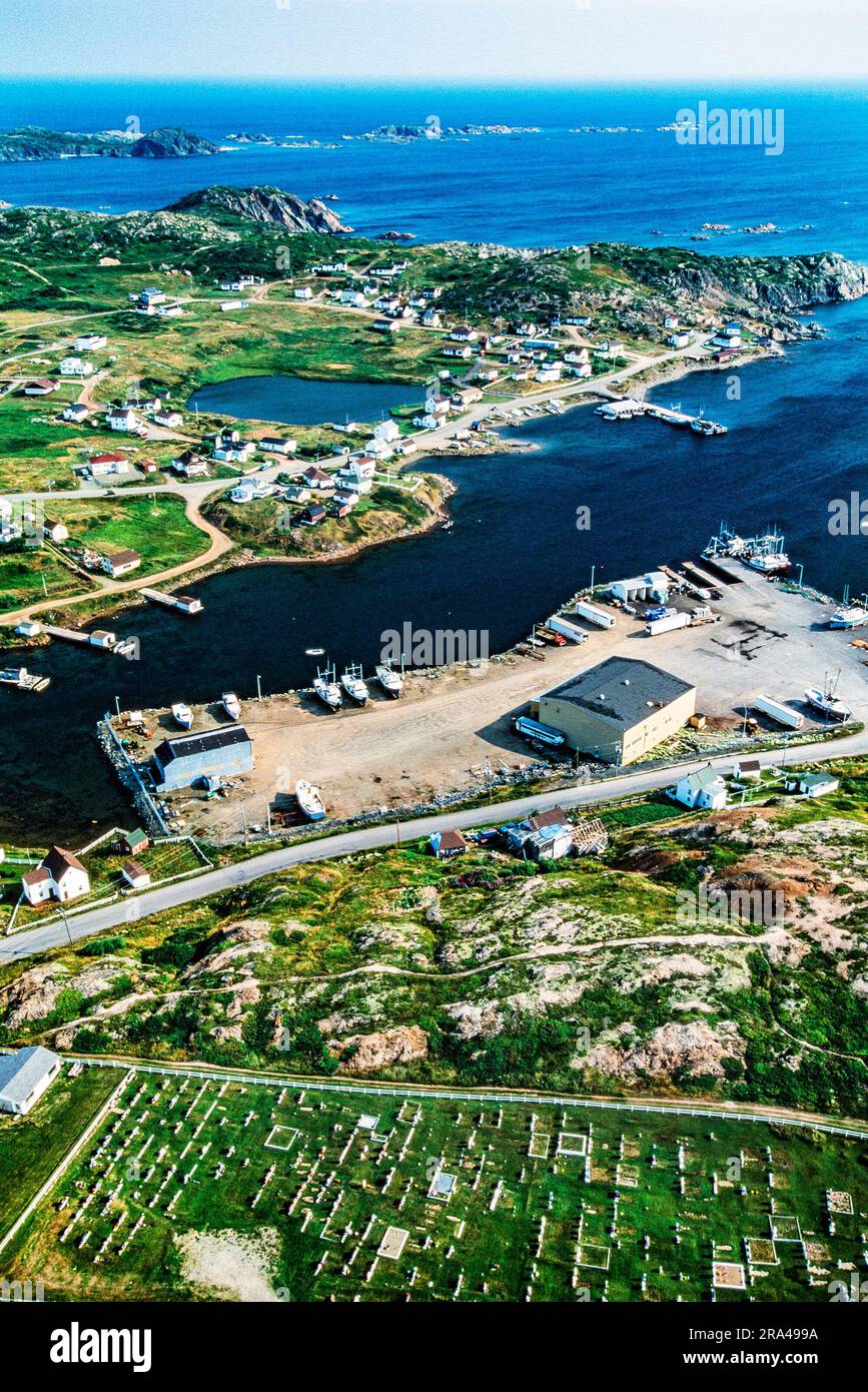 Immagine aerea di Durrell, Terranova, Canada Foto Stock