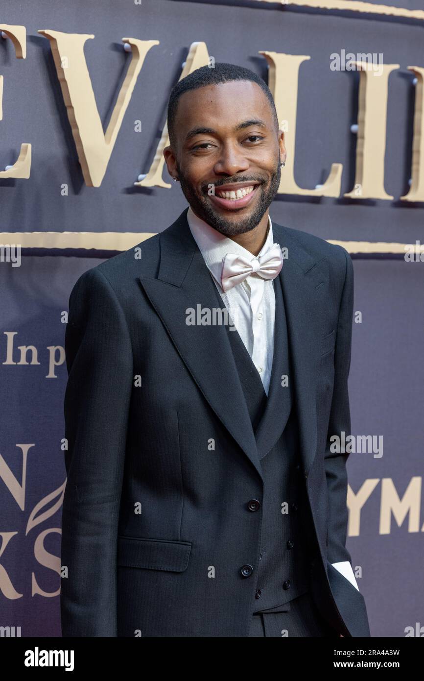 Gli ospiti assistono alla proiezione di gala del Regno Unito di 'Chevalier' presso l'Everyman Borough Yards con: Dujon Anderson dove: Londra, Regno Unito quando: 30 maggio 2023 crediti: Phil Lewis/WENN Foto Stock