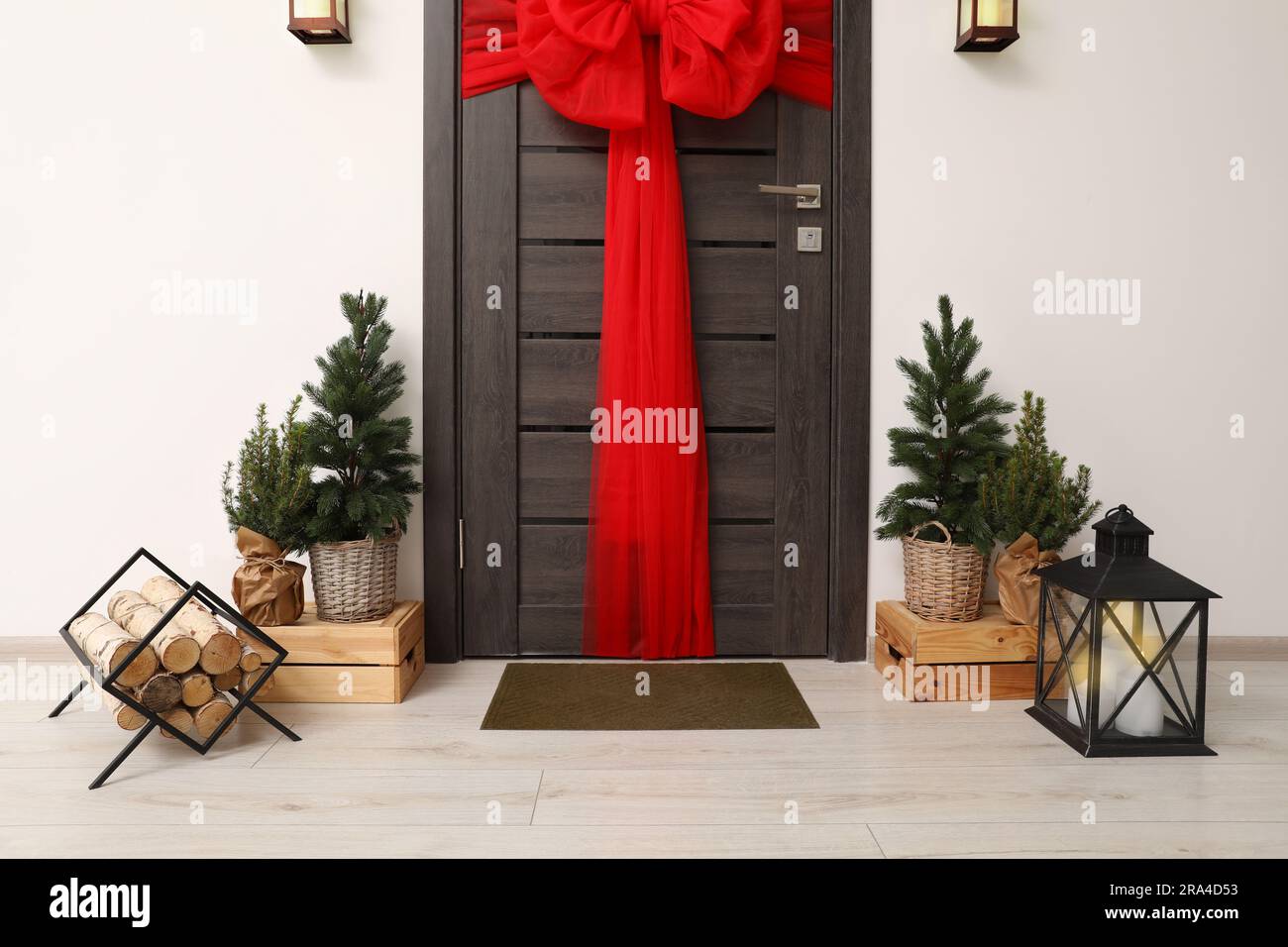 Porta Biglietti Di Natale In Legno - Display Con 30 Clip A Fiocco