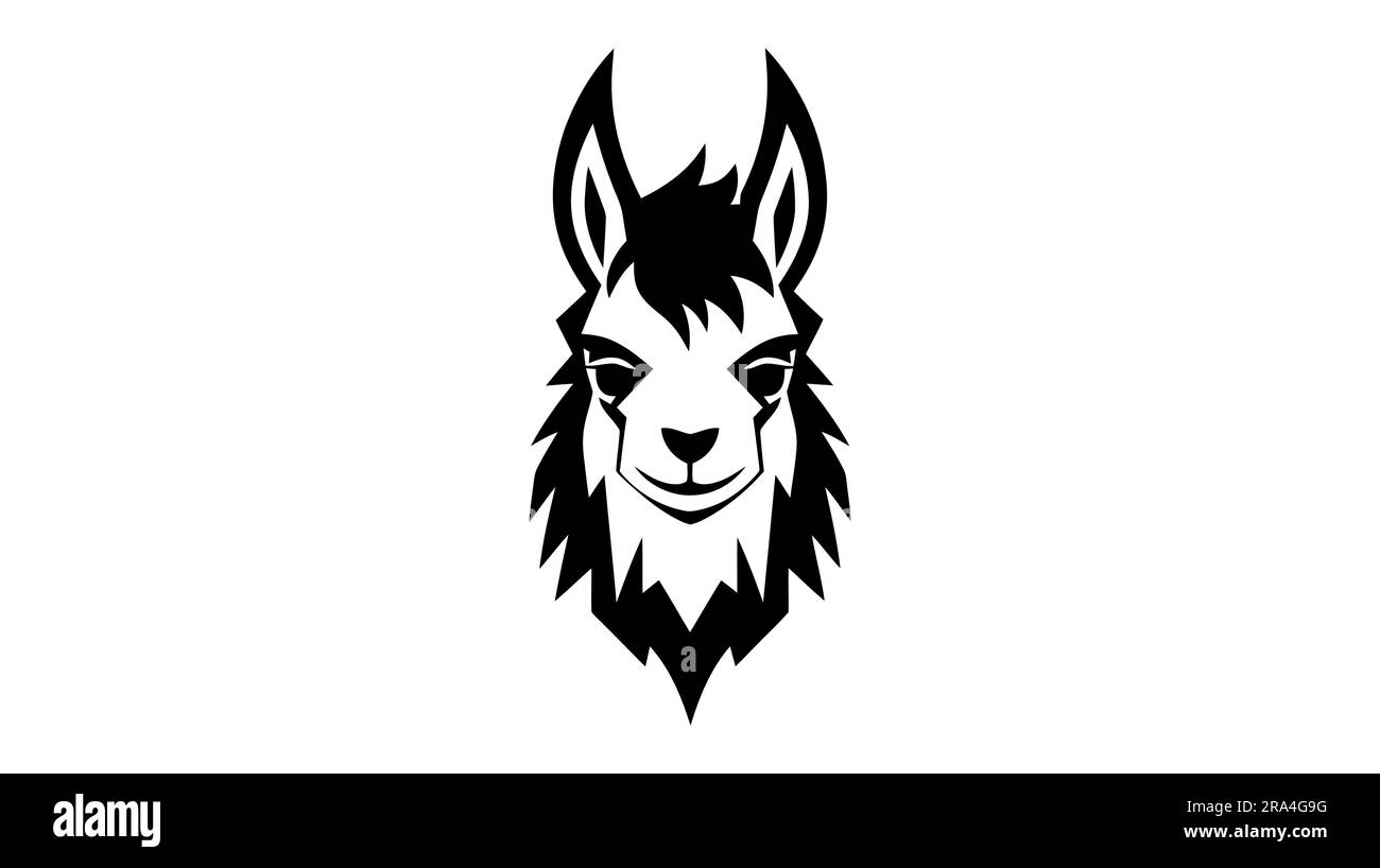 Icona Alpaca llama. pittogramma semplice e piatto. Illustrazione del vettore animale Lama Illustrazione Vettoriale