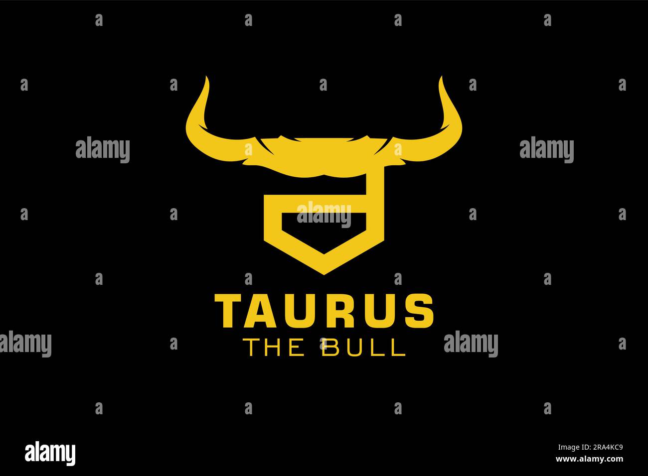 Logo lettera D, logo Bull, logo bull testa, modello di design logo monogramma Illustrazione Vettoriale