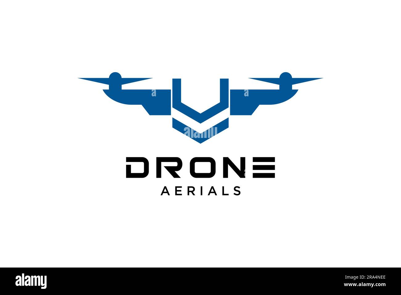 Modello di design del logo Letter U Drone. Vettore icona drone fotografico. Design creativo. Illustrazione Vettoriale