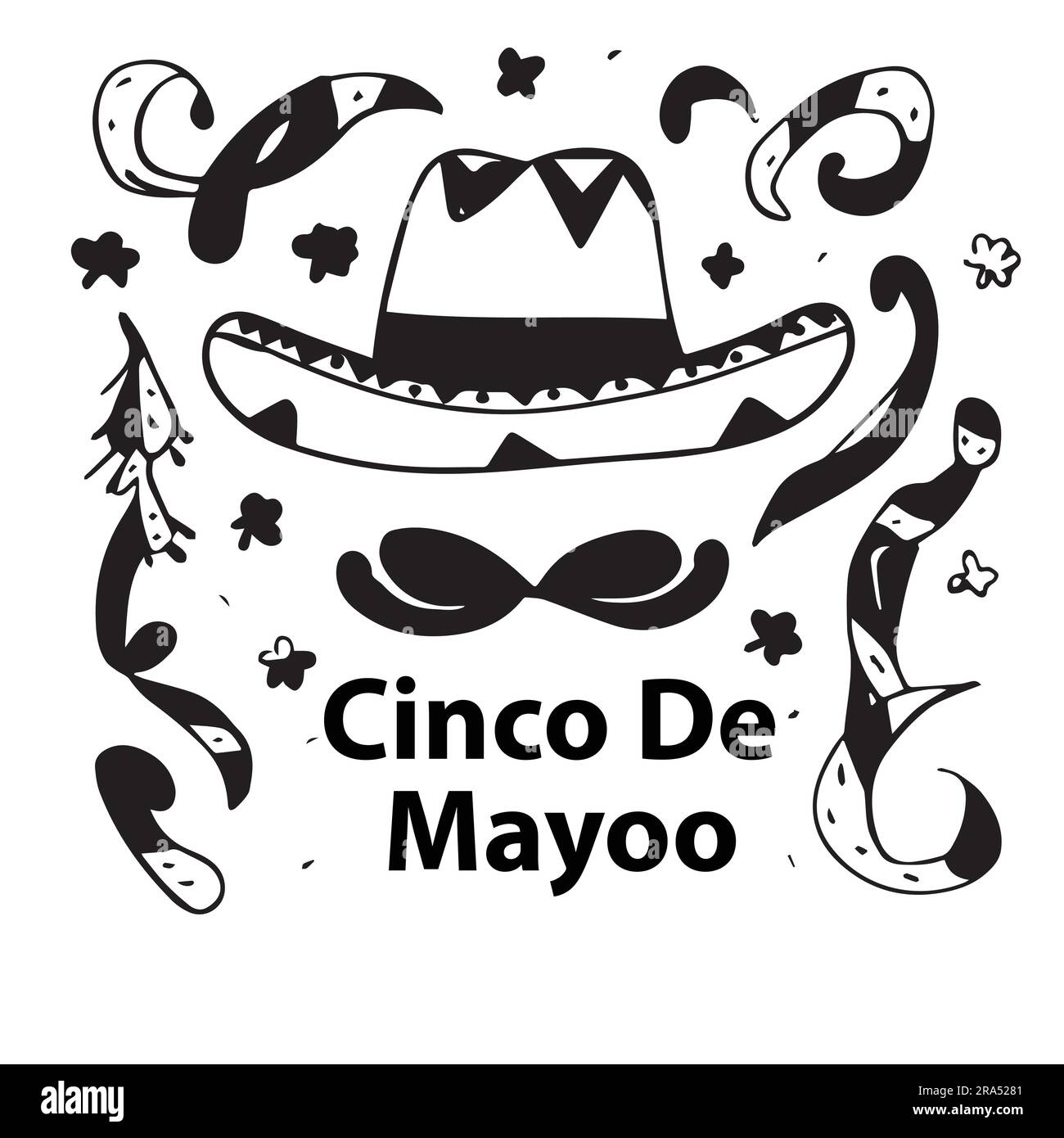 Illustrazione vettoriale del giorno del Cinco De Mayoo Illustrazione Vettoriale
