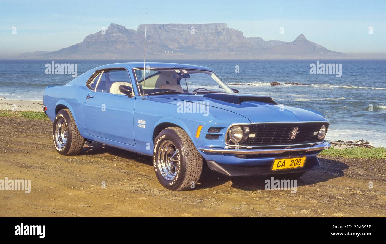 La Boss 429 Mustang è una variante ad alte prestazioni della Ford Mustang offerta dalla Ford nel 1969 e nel 1970. Questo esempio è stato fotografato a città del Capo. Foto Stock