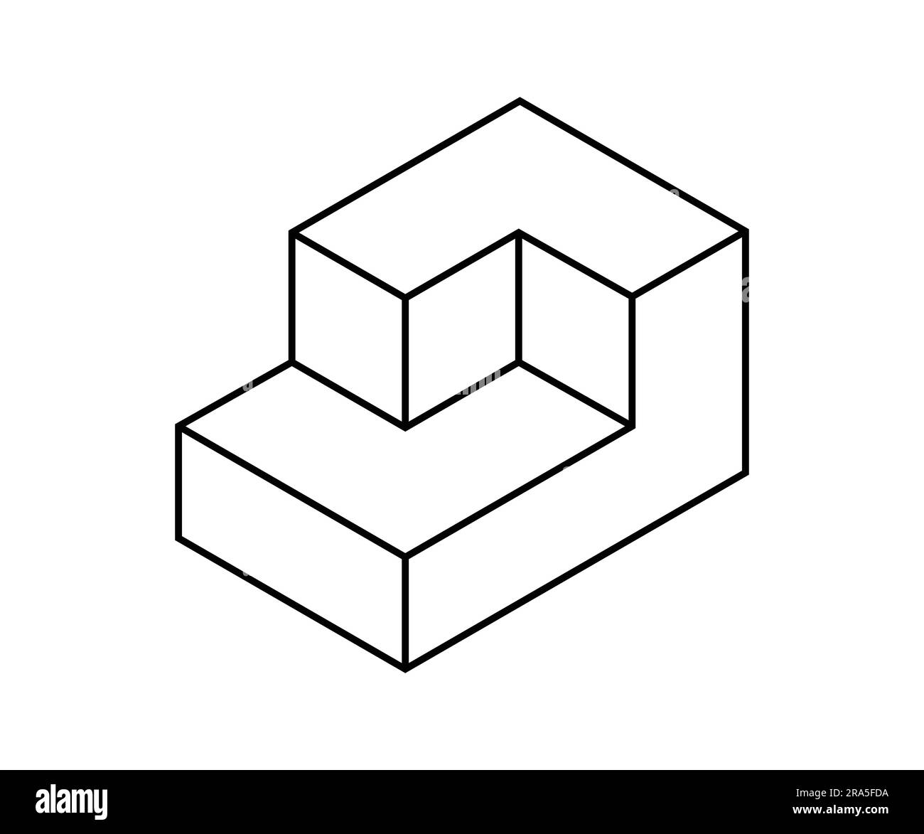 Modello di progettazione vettoriale della proiezione isografica Illustrazione Vettoriale