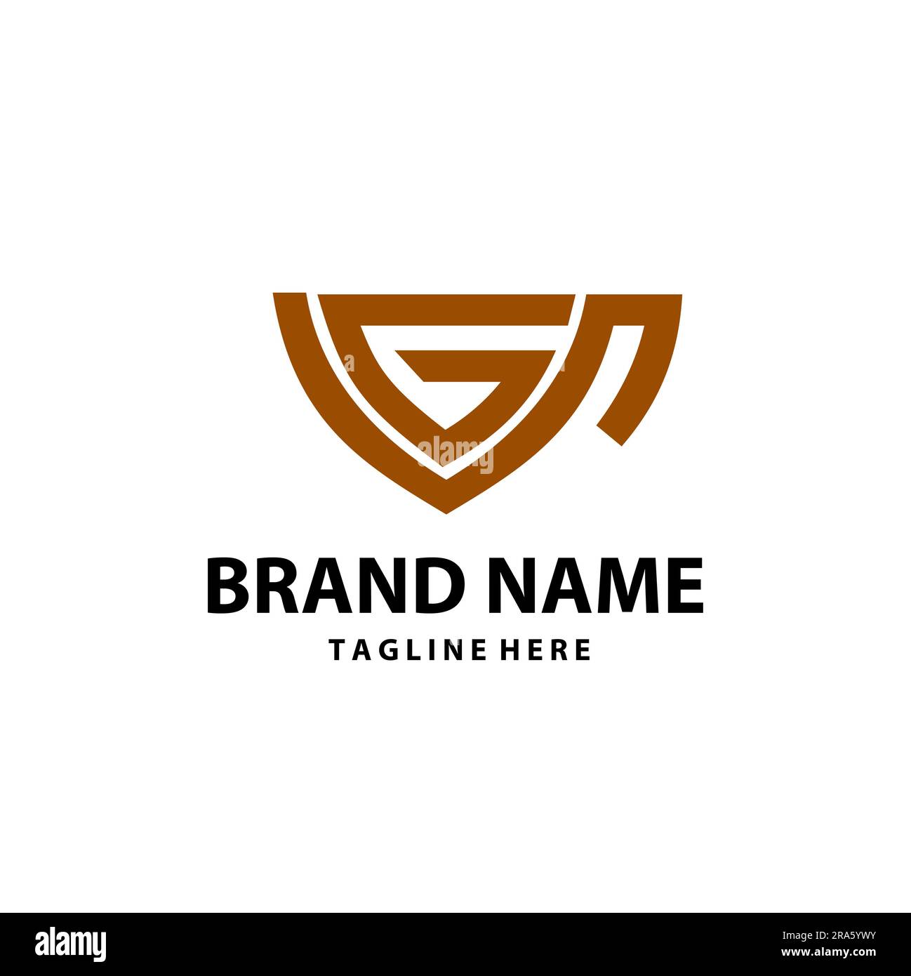 Design iniziale con logo GV Letter Illustrazione Vettoriale