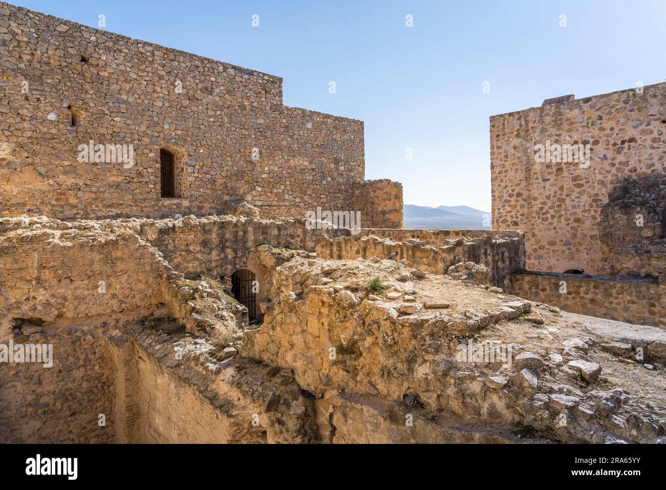 Castello di Consuegra (Castello di la Muela) interno - Consuegra, Castilla-la Mancha, Spagna Foto Stock