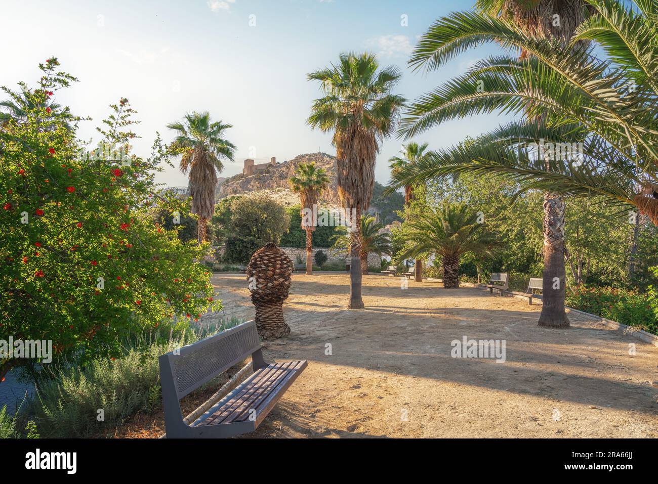 Parco Seminario (Parque del Seminario) con Castello di Santa Catalina - Jaen, Spagna Foto Stock