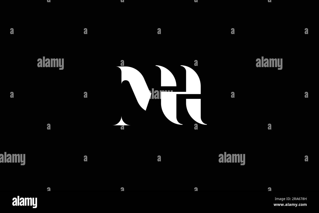 M H, H M, disegno del logo Abstract Letters Illustrazione Vettoriale