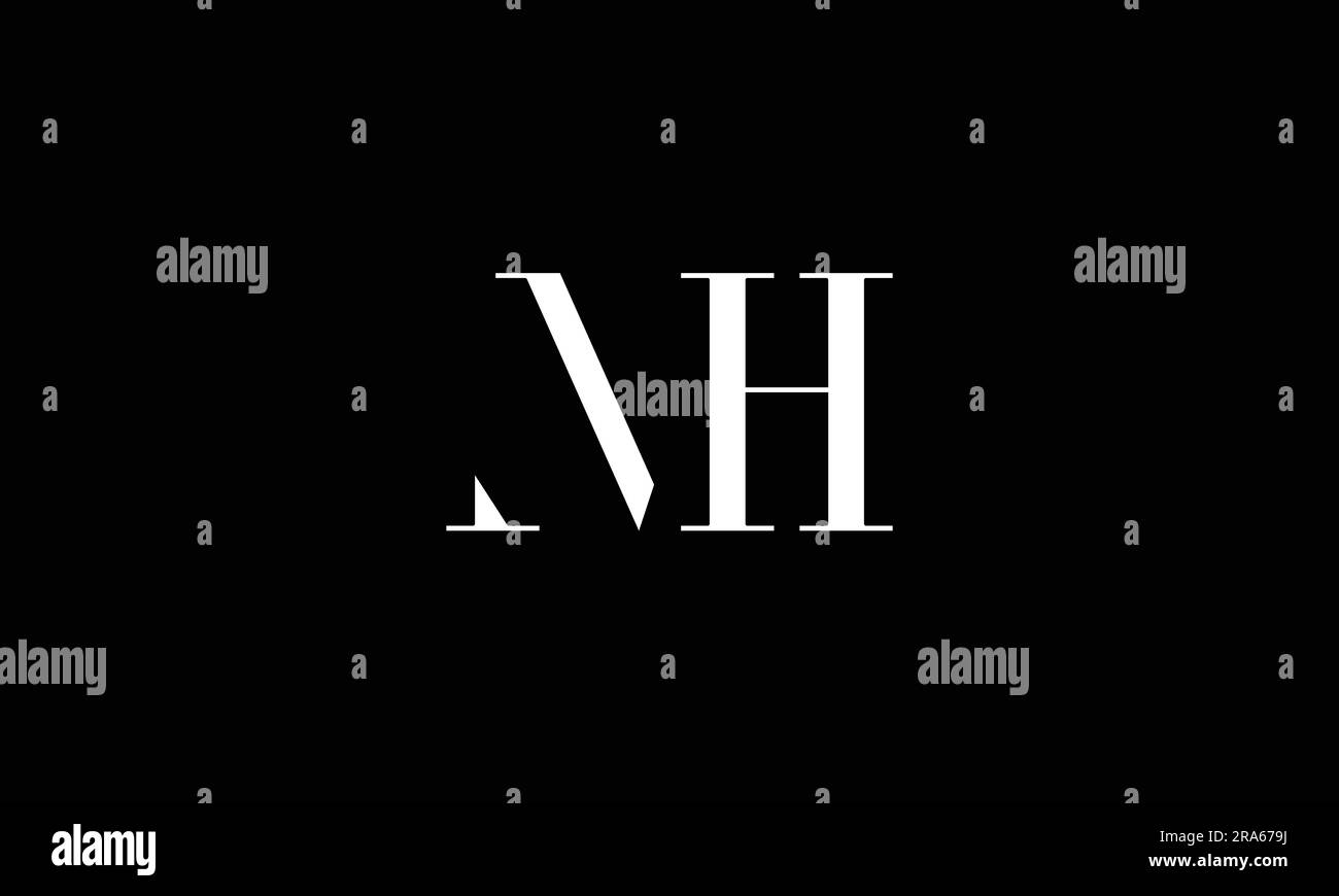 M H, H M, disegno del logo Abstract Letters Illustrazione Vettoriale