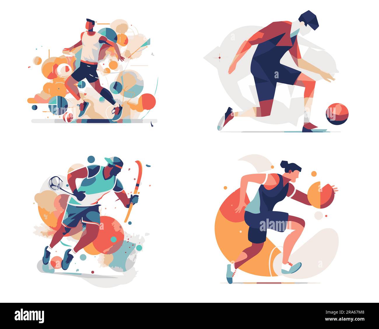 Una serie di illustrazioni vettoriali di calcio piatte Illustrazione Vettoriale