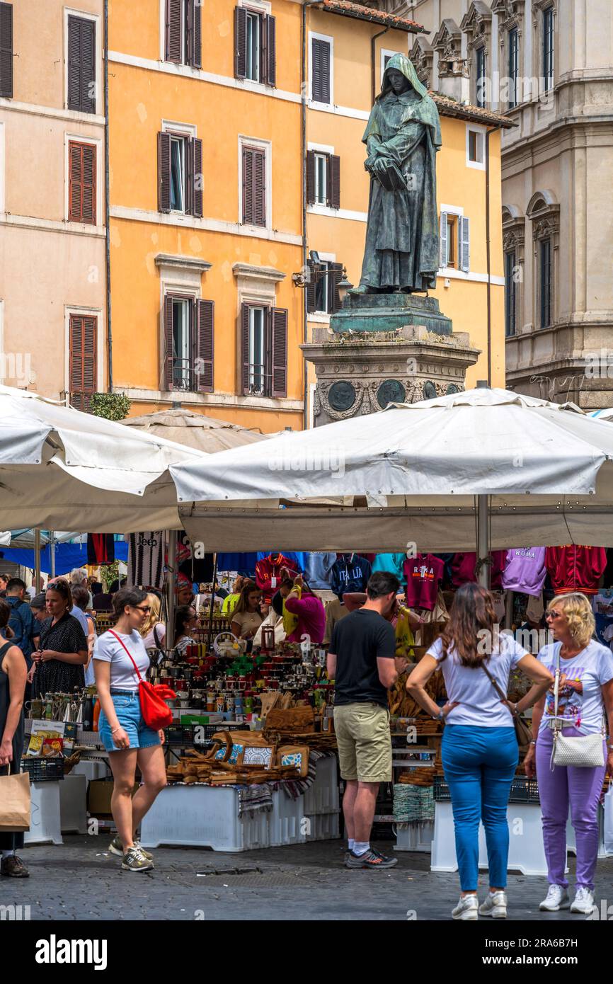 Campo de Fiori, Roma, Lazio, Italia Foto Stock