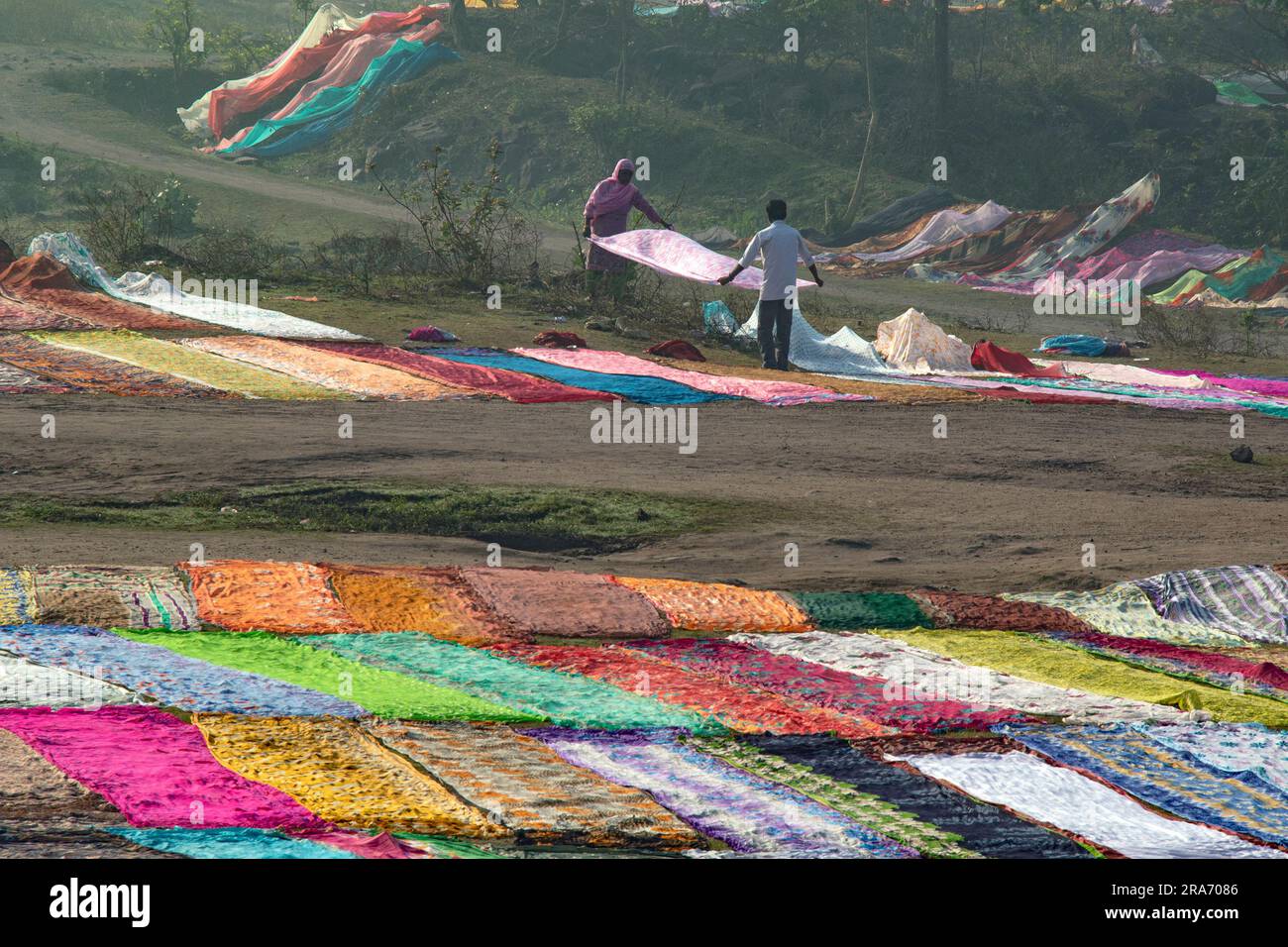 Dhobi ghat Washerman Place nella zona rurale dell'india Foto Stock