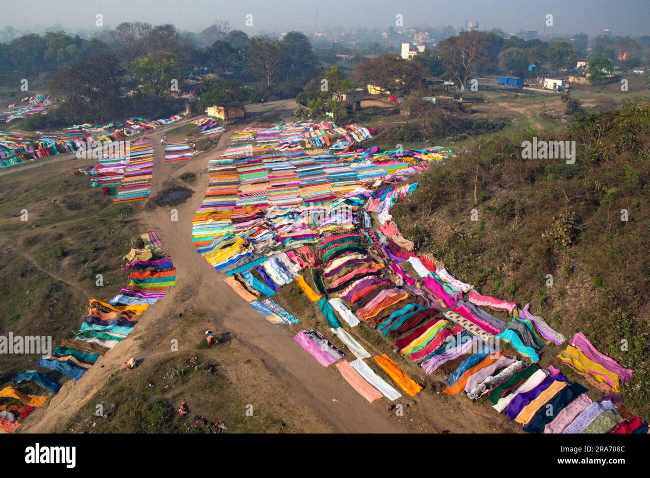 Dhobi ghat Washerman Place nella zona rurale dell'india Foto Stock